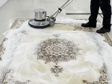 Dirty area rug before cleaning